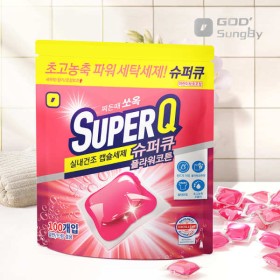 슈퍼큐 고농축 플라워코튼 캡슐세제 100개입 대용량 세탁세제 실내건조 드럼 일반 겸용 / 네X버 후기검증