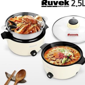 2.5L 멀티쿠커 루베크25 전기냄비 스텐레스 찜기 냄비 2단