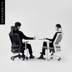 [12월 5% 입점기념]익일발송 그레이스미스 프로토 메쉬 사무용 컴퓨터 사무실 책상 학생 의자 300 (블랙/화이트)